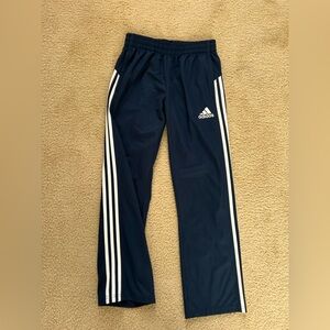 Adidas Kids Dark Blue track pants with White Stripes